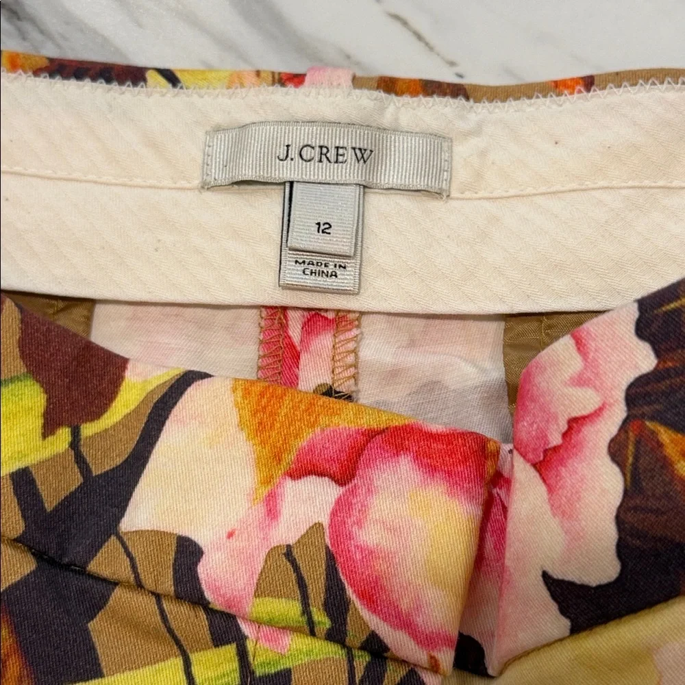 J CREW Floral Shorts Size 12 Cotton Peony Print Resort Preppy‎ Cottagecore